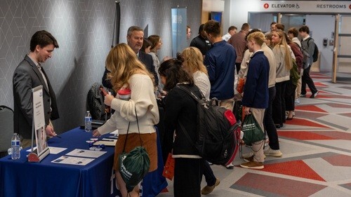 College students at an accounting event